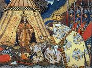 Ivan Bilibin Tsar Dadon meets the Shemakha queen oil painting artist